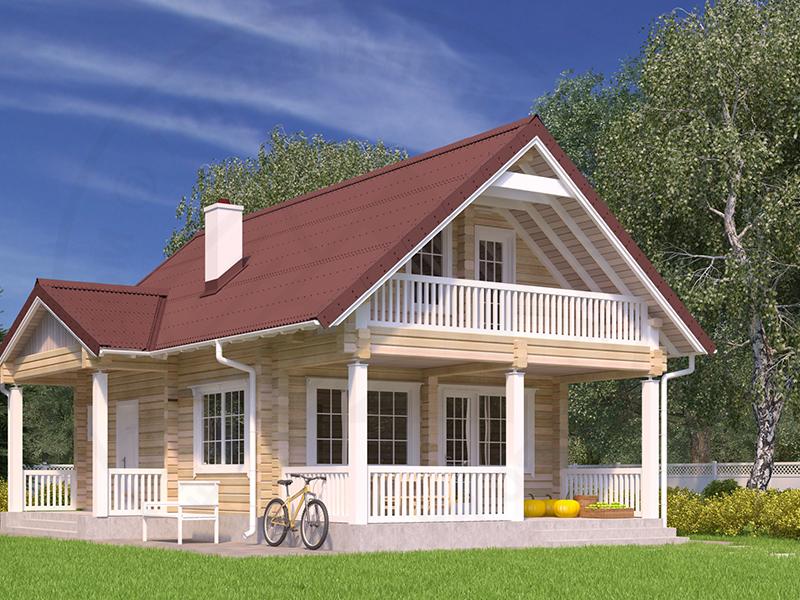 Брусовой дом с мансардой - изображение 1