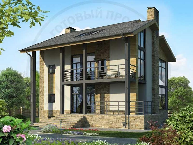 Кирпичный коттедж с эксплуатируемым цоколем - изображение 1