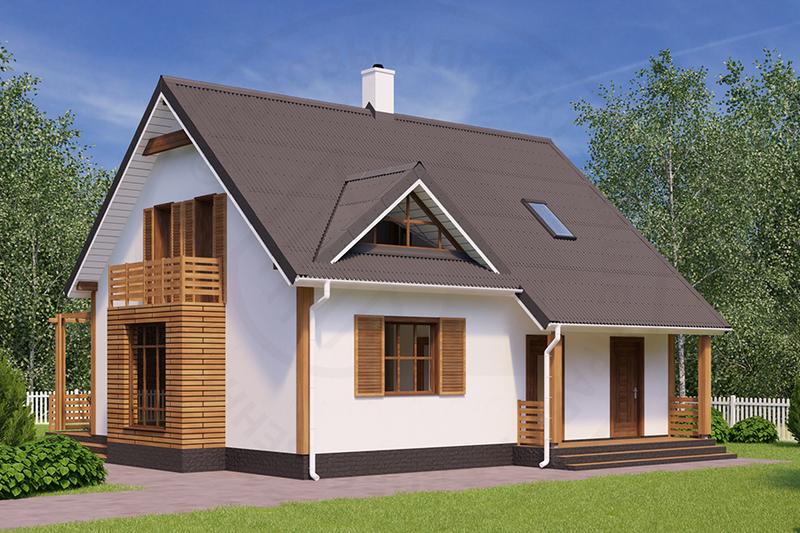 Компактный коттедж с мансардным этажом