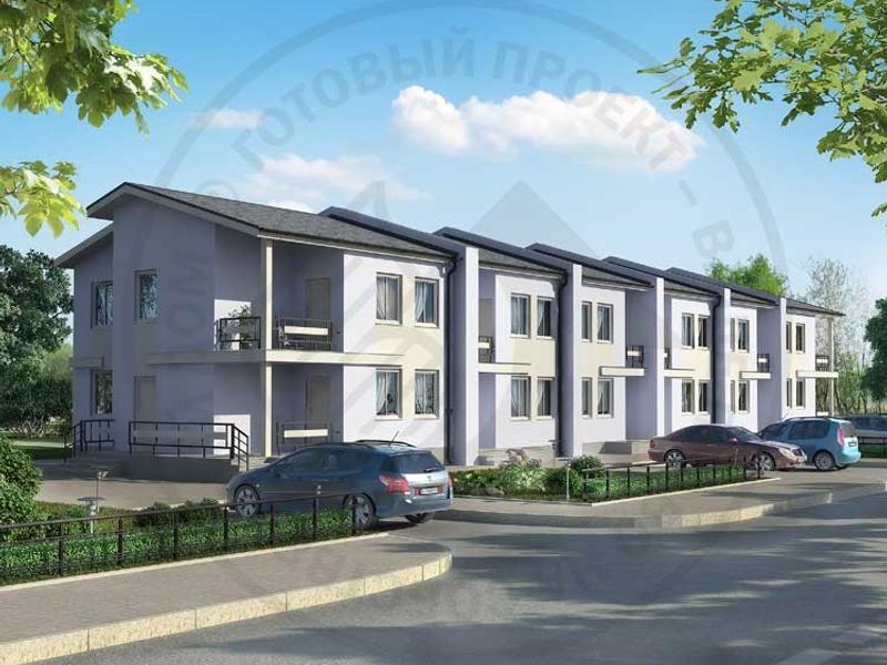 Оптимальный таунхаус из газобетона - изображение 1