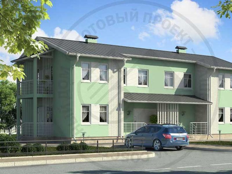 Двухсемейный дом с лаконичным штукатурным фасадом - изображение 1