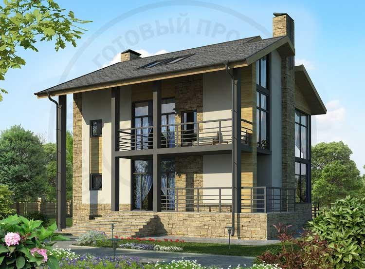 Кирпичный коттедж с эксплуатируемым цоколем