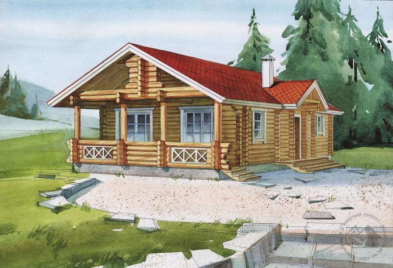 Бревенчатый загородный дом