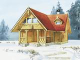 Бревенчатый загородный дом - 1
