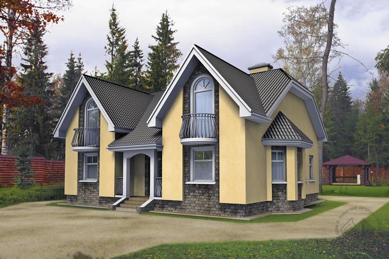 Симпатичный коттедж из кирпича