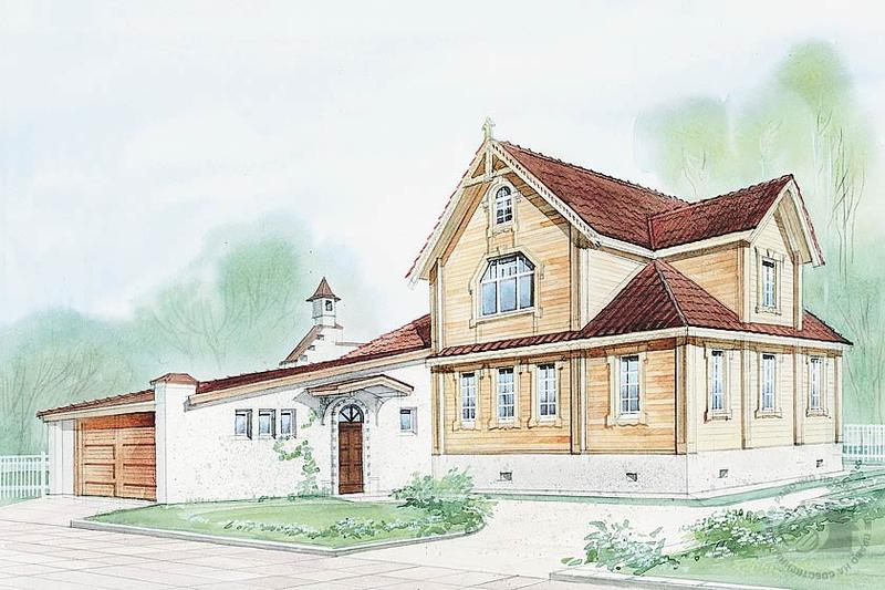 Четырехуровневый коттедж из бруса