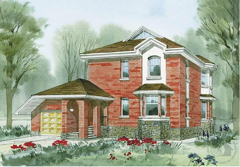 Двухэтажный дом с подвалом