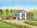 Дом с навесом для машины и хозблоком - 1