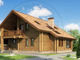 Бревенчатый дом с навесом для машины - 2