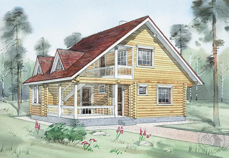 Бревенчатый загородный дом