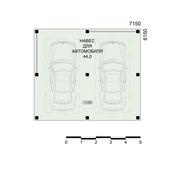 Проект гаража - навеса для размещения двух автомобилей