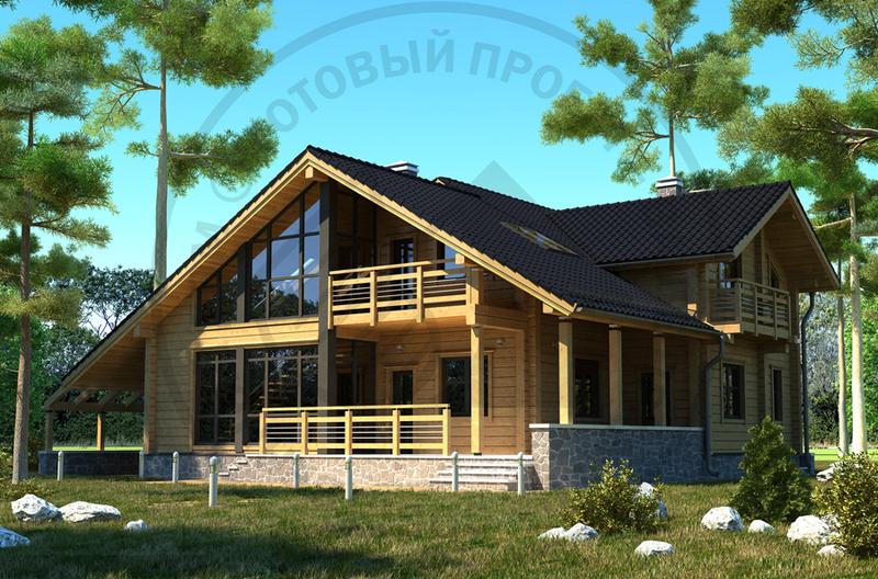 Современный дом из клееного бруса