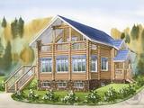Деревянный дом для участка с рельефом - 2
